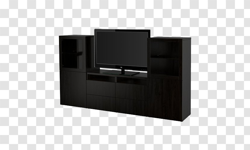 Particle Board Drawer Glass Cabinetry IKEA - TV Simple Black Wooden Cabinet Transparent PNG