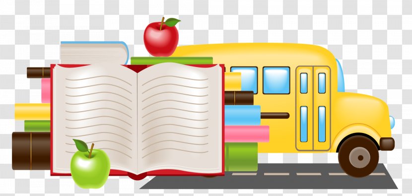 Bus School Cartoon Clip Art - Vehicle - Car Vector Material Book Transparent PNG