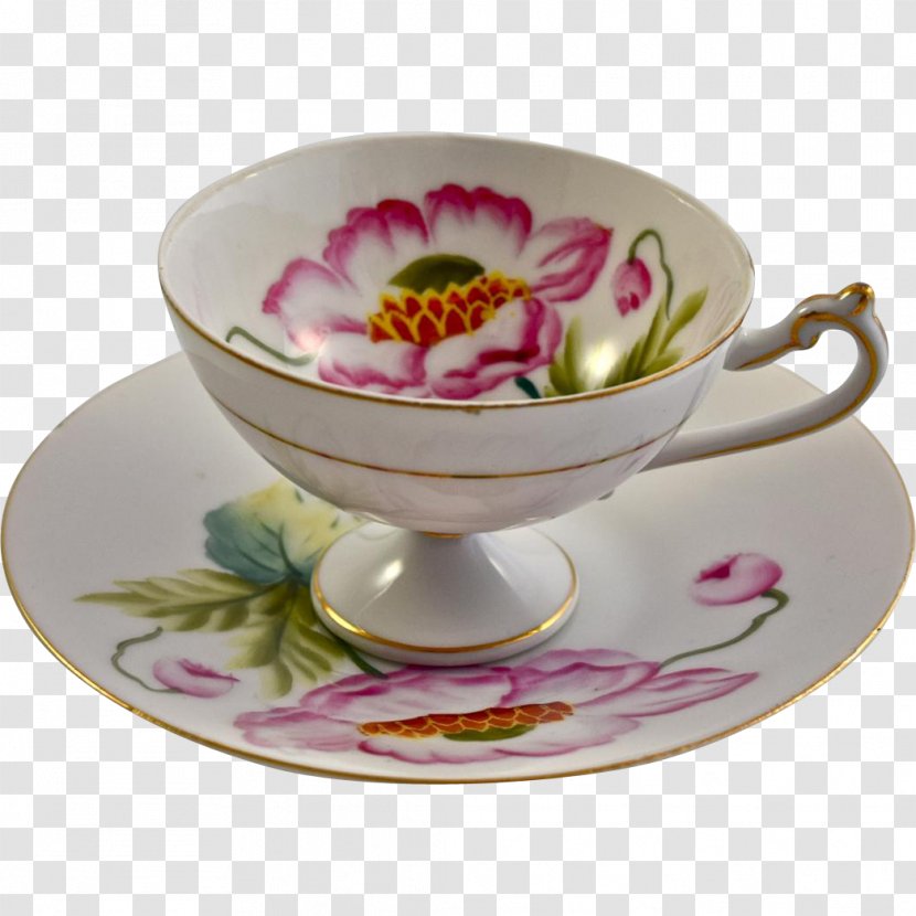 Coffee Cup Saucer Porcelain Tableware - Serveware - Hand Pasinted Transparent PNG