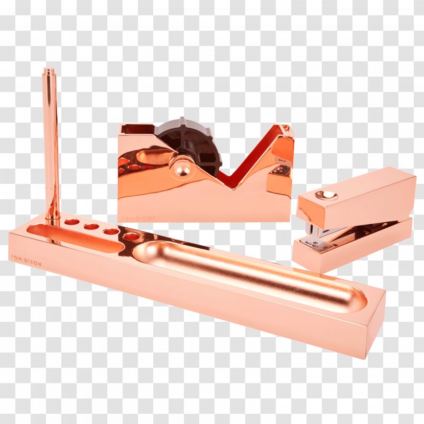 Tom Dixon Cube Pen Desk Stapler Stationery - Copper Plate Transparent PNG