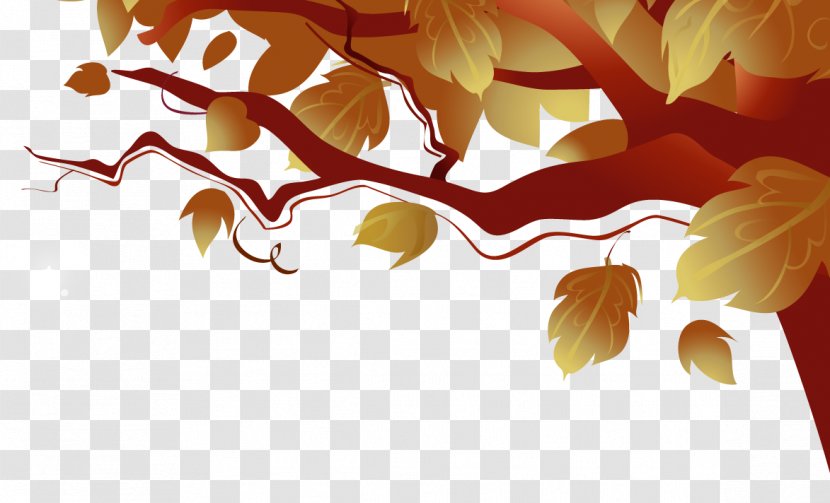 Cartoon Trunk Illustration - Tree - Falling Leaves Transparent PNG
