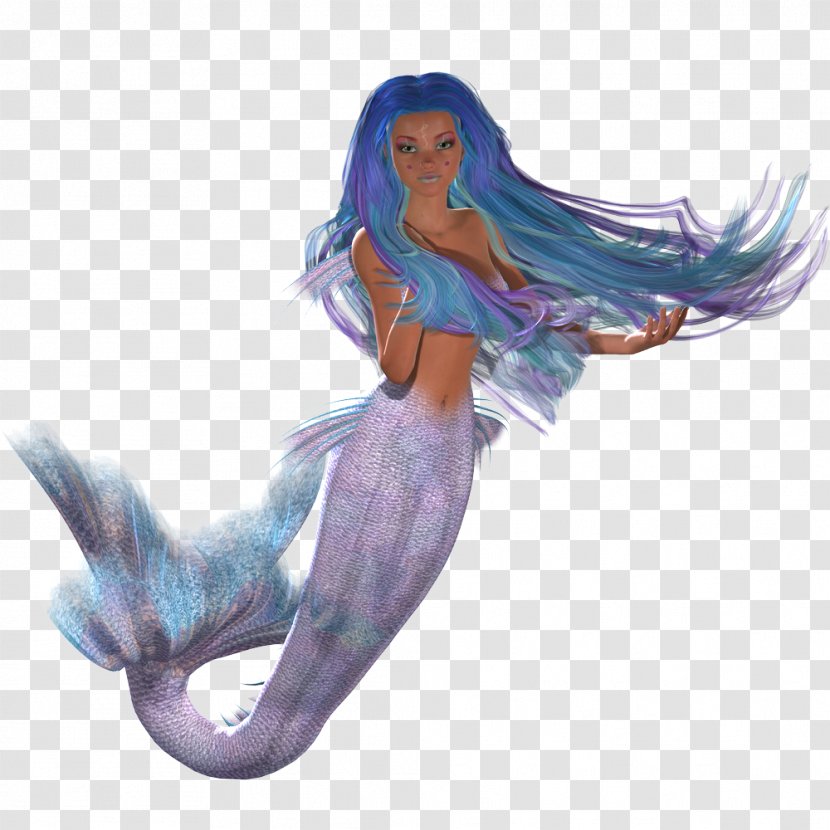 Mermaid Figurine Fairy - Purple Transparent PNG