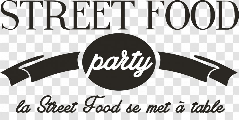 Street Food Restaurant Party Logo - Black And White Transparent PNG