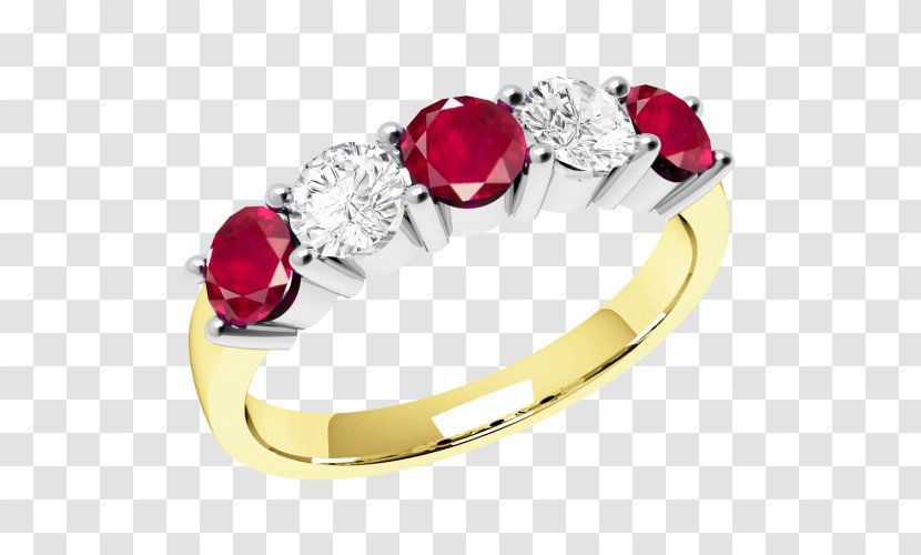 Ruby Eternity Ring Wedding Sapphire - Gold - Diamond Rings Transparent PNG