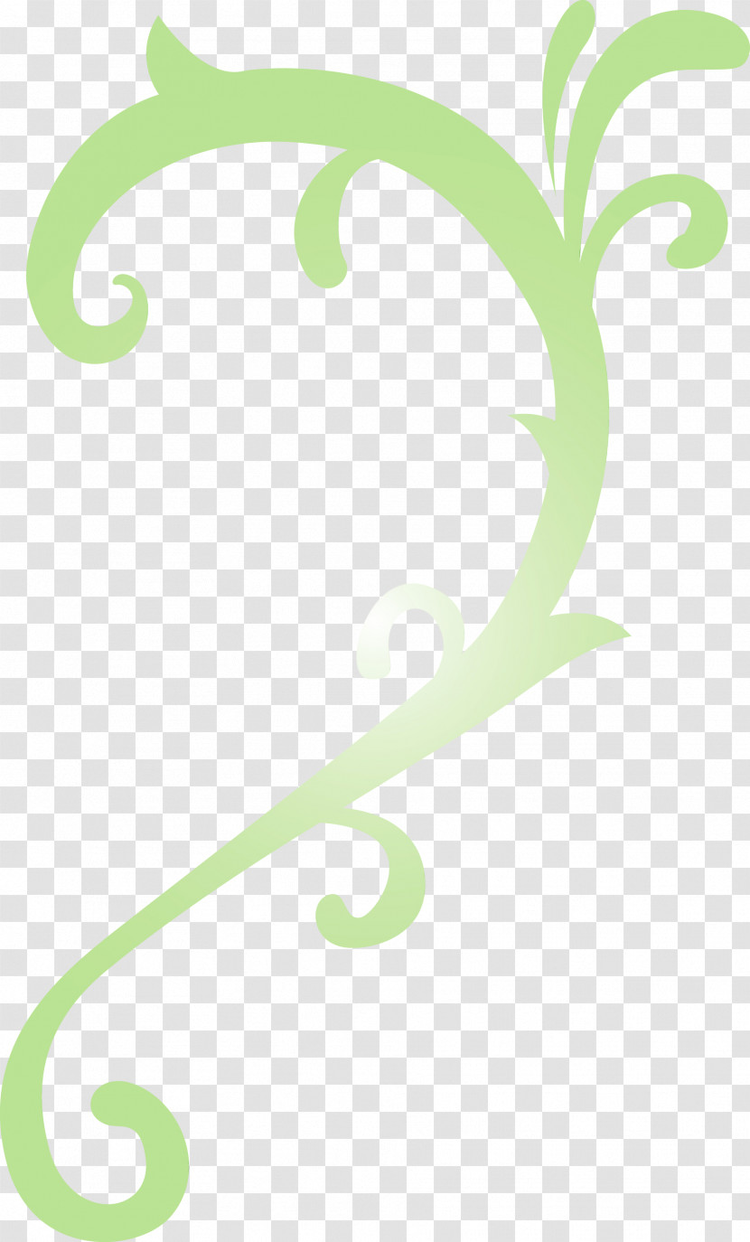 Green Leaf Line Font Plant Transparent PNG