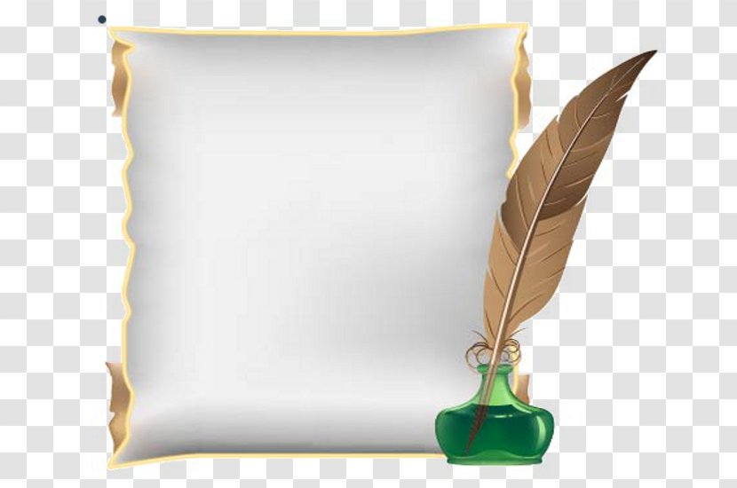 Paper Feather Quill Inkwell - Scroll Transparent PNG