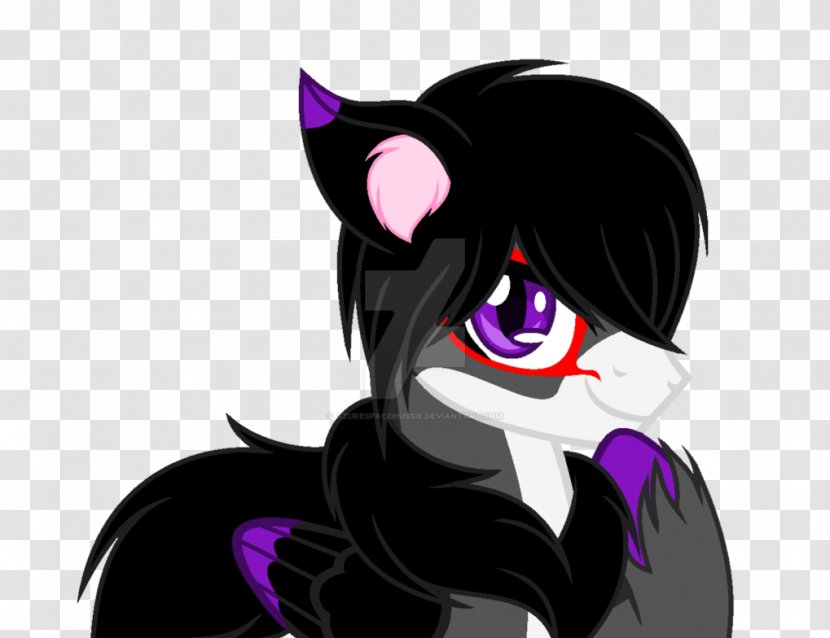 Cat Horse Illustration Legendary Creature Black Hair - Purple Transparent PNG