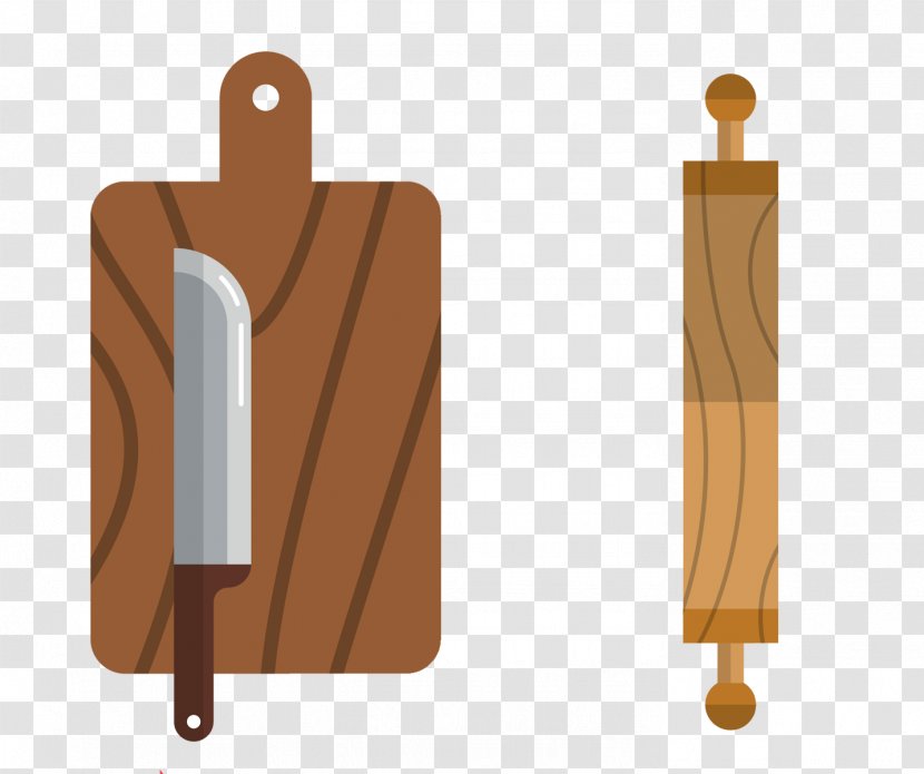 Knife Kitchen Utensil Tool - Wood Stain - Cooking Utensils Transparent PNG
