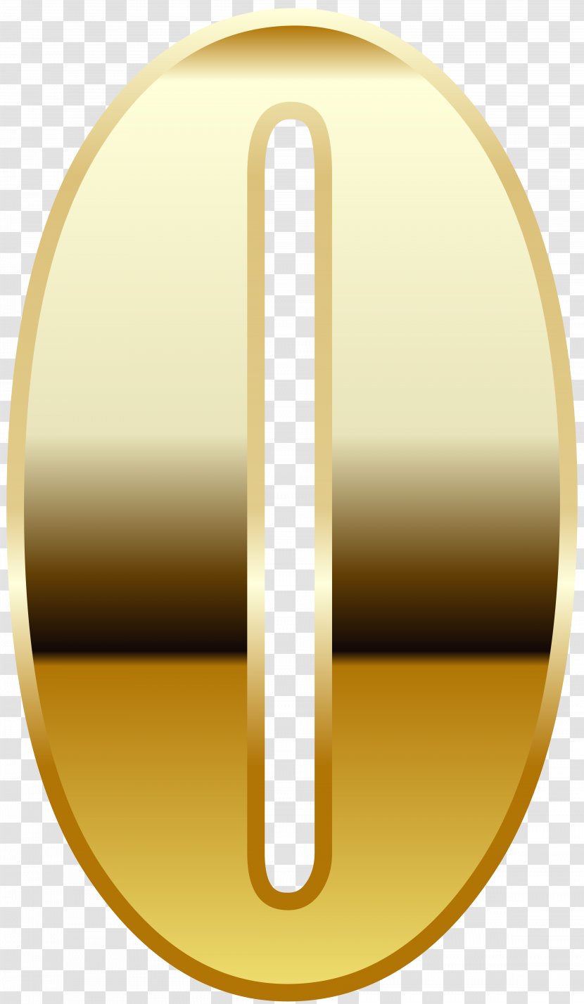 Number 0 Clip Art - Yellow - Gold Transparent PNG