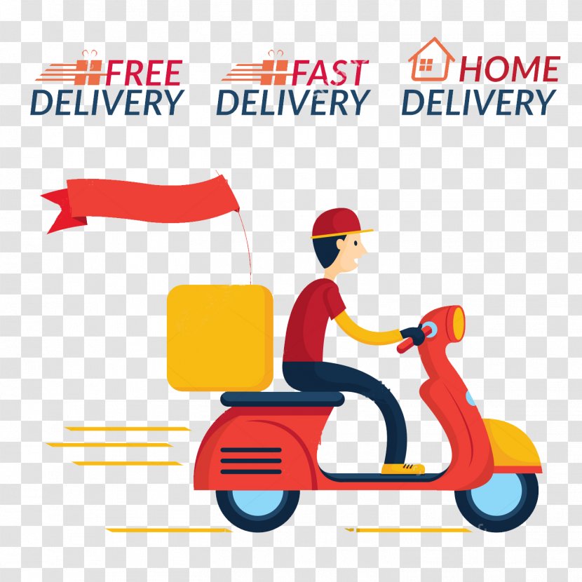 Pizza Delivery Scooter Clip Art - Logo Transparent PNG