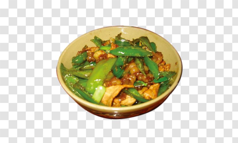 Twice Cooked Pork Snow Pea Vegetarian Cuisine American Chinese - Fried Beans Transparent PNG