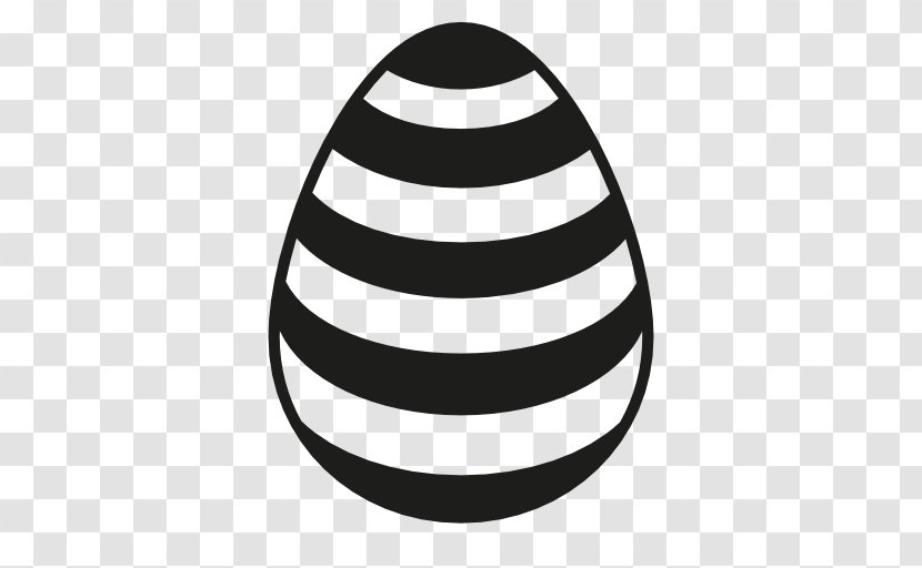 Easter Egg Clip Art - Black And White - Stripes Design Transparent PNG