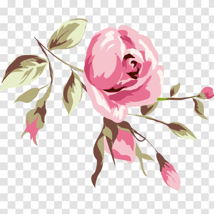 Clip Art Flower Rose Watercolor Painting - Plant - Blooming Button Transparent PNG