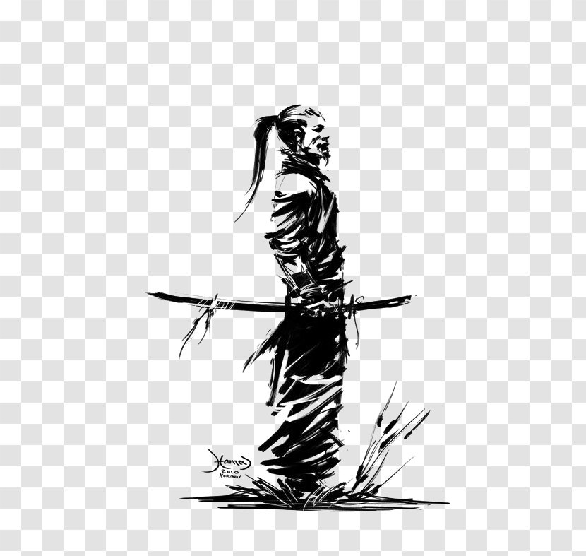 Samurai Drawing Art Warrior Katana - Knight Transparent PNG