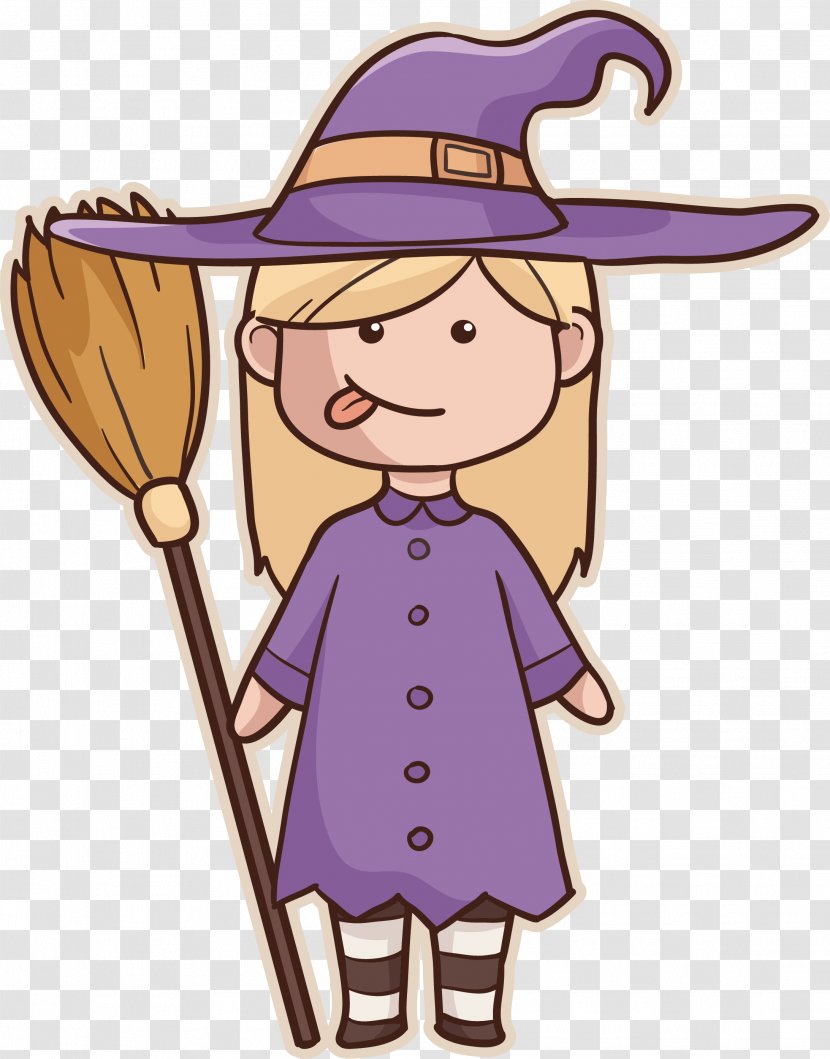 Witchcraft Cartoon - Purple - Witch Transparent PNG