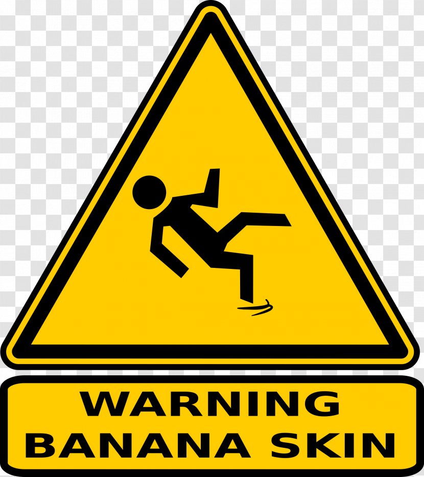 Banana Peel Warning Sign Clip Art - Symbol - Caution Transparent PNG