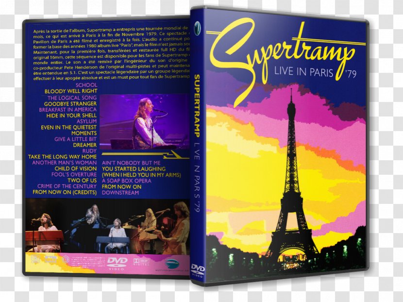 Blu-ray Disc Live In Paris ’79 Supertramp Breakfast America - Advertising Transparent PNG