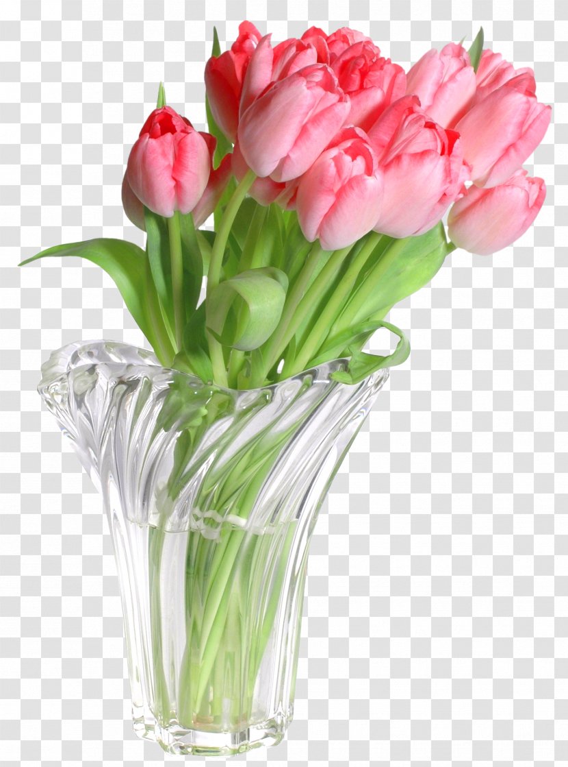 Vase Clip Art - Flower Arranging - Pink Tulips In Image Transparent PNG