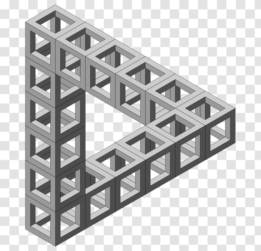 Penrose Triangle Optical Illusion Impossible Object Clip Art - Cube - Triangulo Transparent PNG