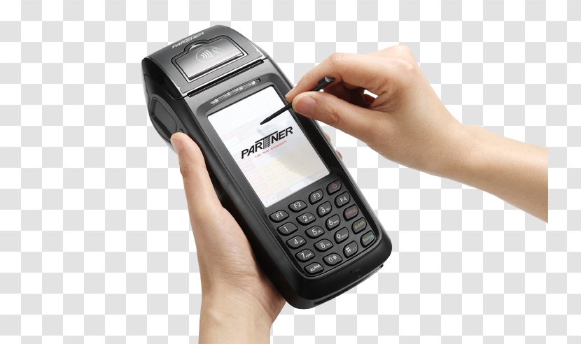 Feature Phone Mobile Phones Point Of Sale Handheld Devices Payment Terminal - Telephony Transparent PNG