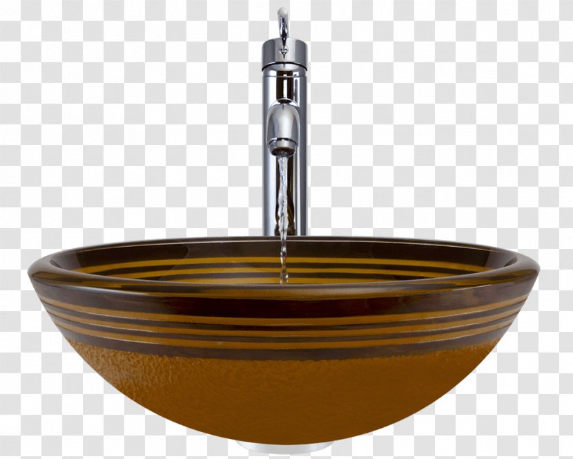 Bowl Sink Glass Tap Brown - Hand Painted Transparent PNG