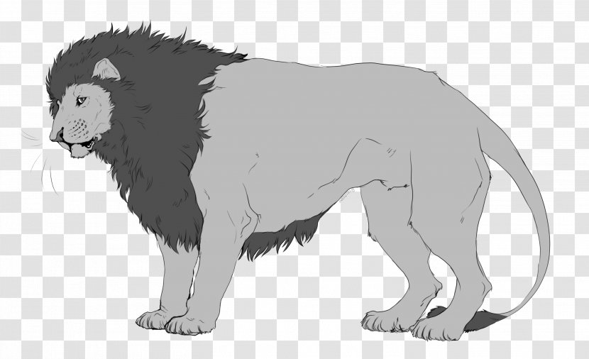 Lion Line Art Felidae Roar - Mammal - Doberman Transparent PNG