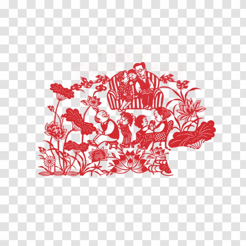 China Chinese Paper Cutting Papercutting New Year - Sina Weibo - Family Transparent PNG