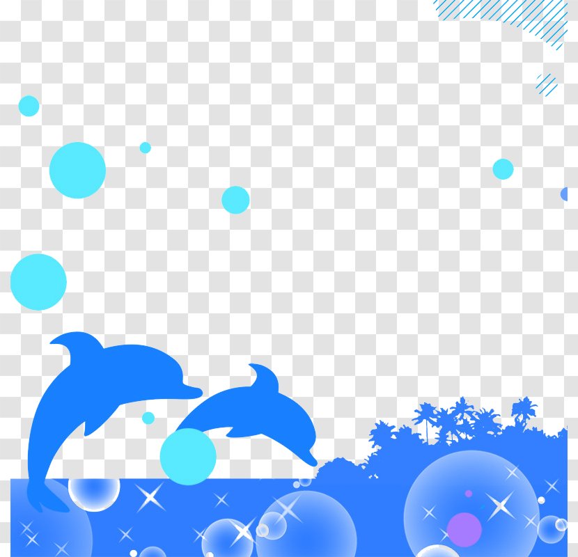 Poster Wallpaper - Azure - Creative Dolphin Background Transparent PNG