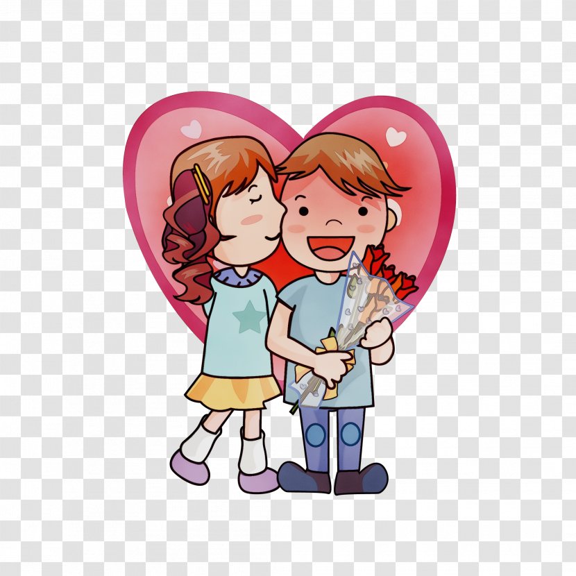 Cartoon Heart Cheek Pink Love - Child - Gesture Transparent PNG
