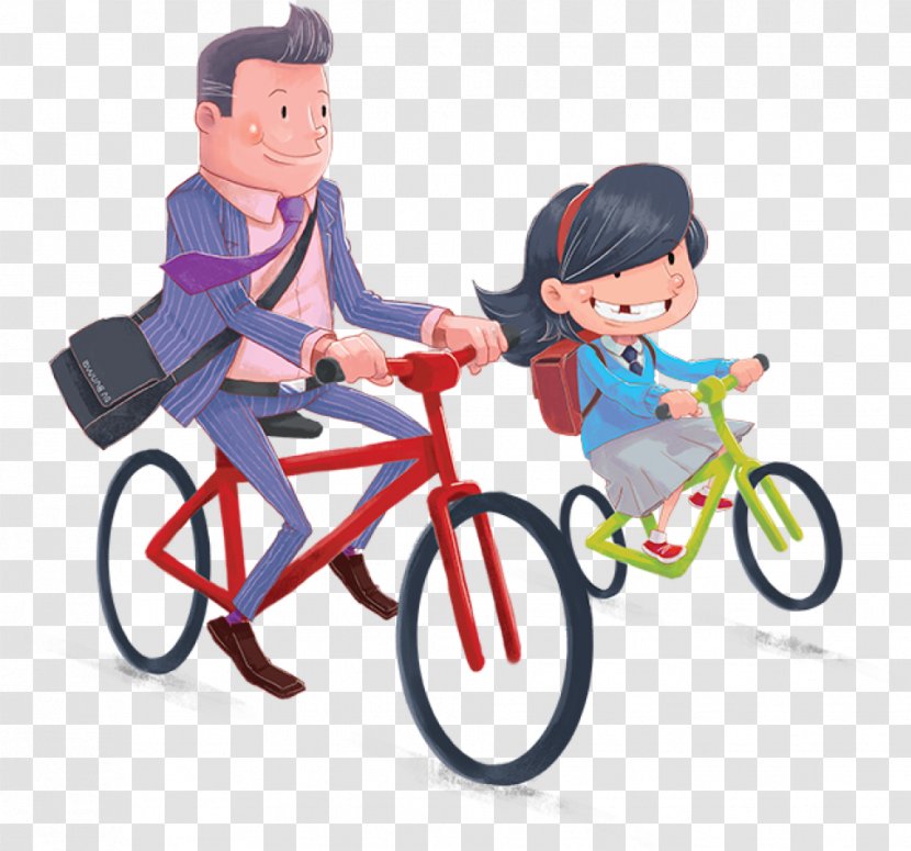 Bicycle Cycling Child Father Clip Art - Sporting Goods - Daughter Transparent PNG