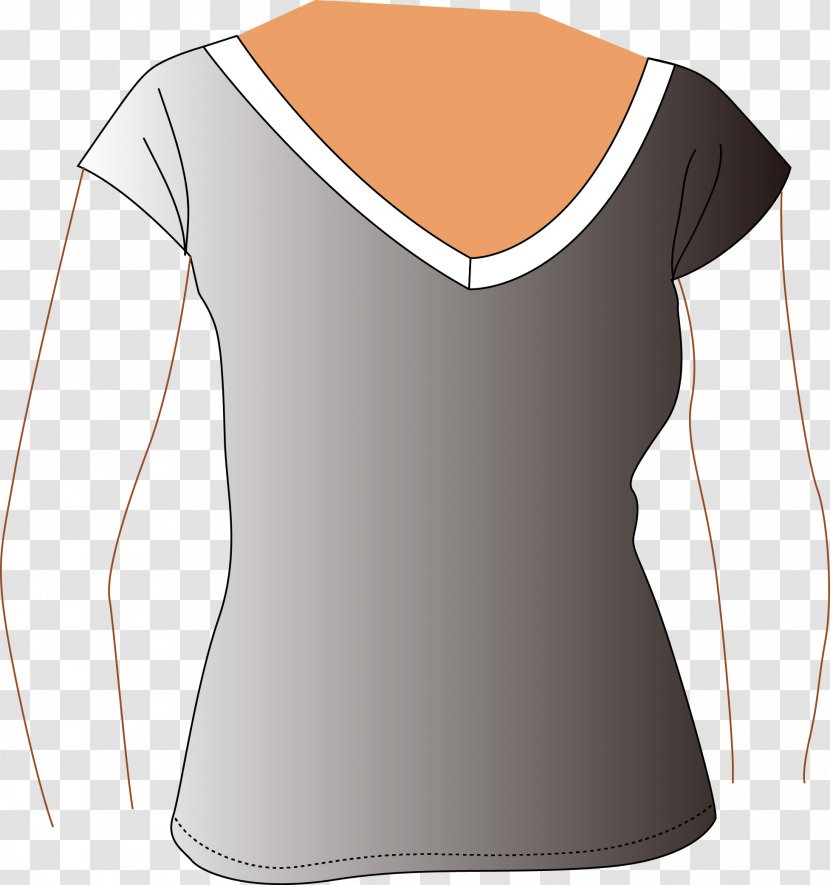 T-shirt Shoulder Sleeve Sportswear - Clothing - Women Vector Material Transparent PNG