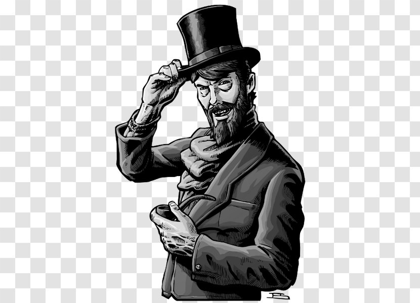 Gentleman In Top Hat Of The Morning To You Moustache Human Behavior - Beard - Character Transparent PNG