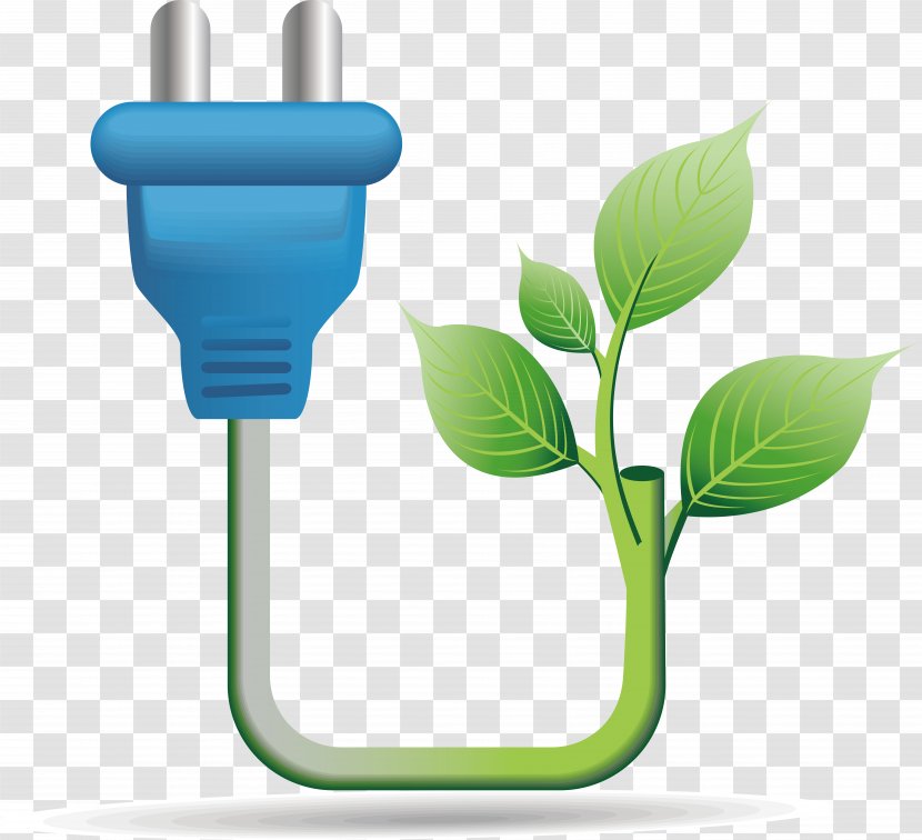 Energy Conservation Environmental Protection Electricity - Green Plug Transparent PNG