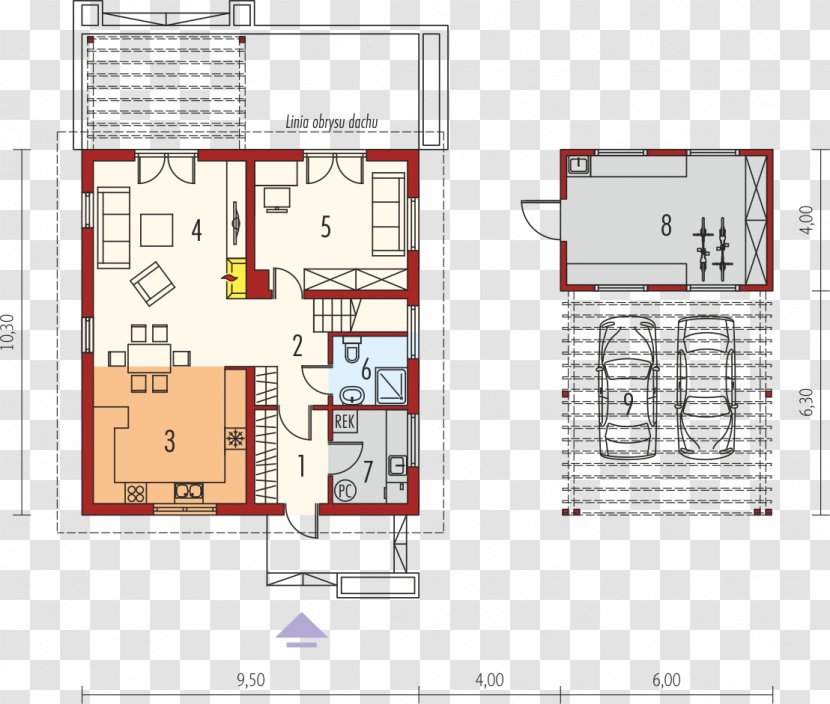 Floor Plan House Canopy Project Rzut - Drawing Transparent PNG