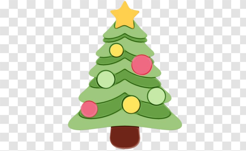 Christmas Tree Emoji - Spruce Holiday Ornament Transparent PNG