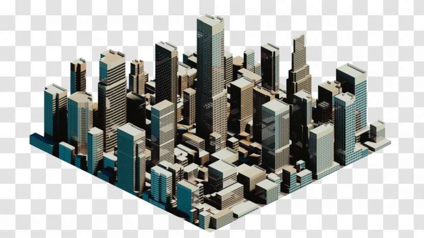 Blender Three-dimensional Space Rendering Isometric Projection Art - City Transparent PNG