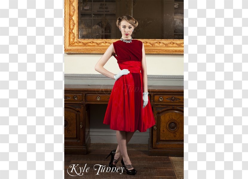 Cocktail Dress Velvet Shoulder Gown - Watercolor - Gloves Transparent PNG