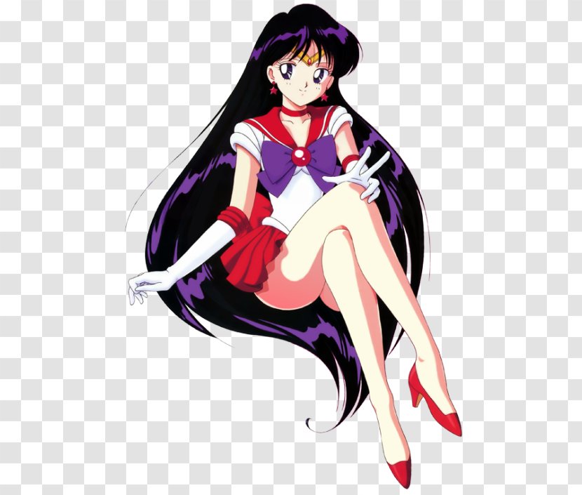 Sailor Mars Chibiusa Moon Tuxedo Mask Senshi - Watercolor Transparent PNG