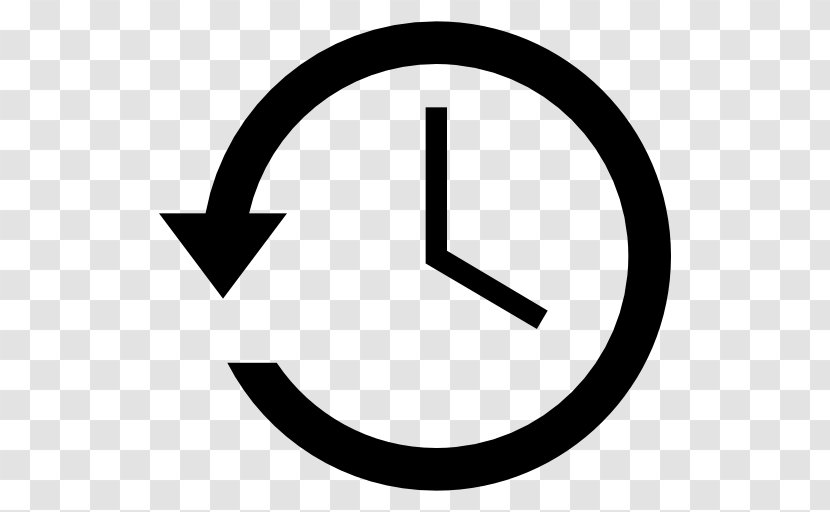 Clock Symbol Arrow - Black And White Transparent PNG