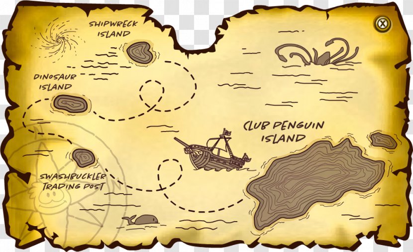 Club Penguin Island Penguin: Elite Force - Hand-drawn Map Transparent PNG