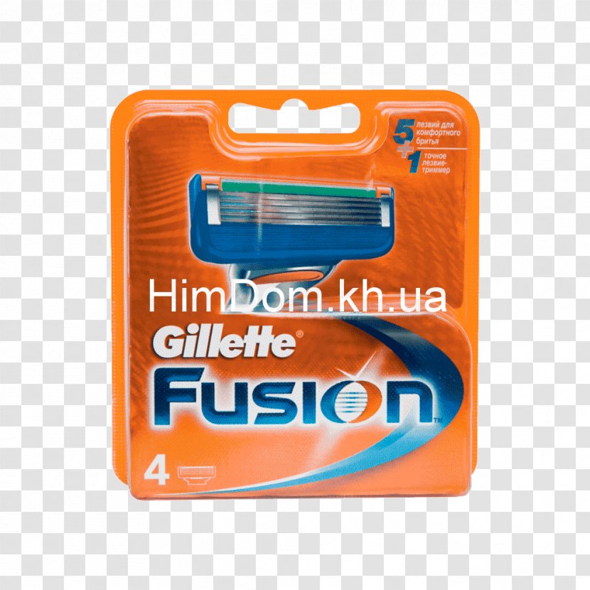 Razor Gillette Fusion Shaving Compact Cassette - Orange Transparent PNG