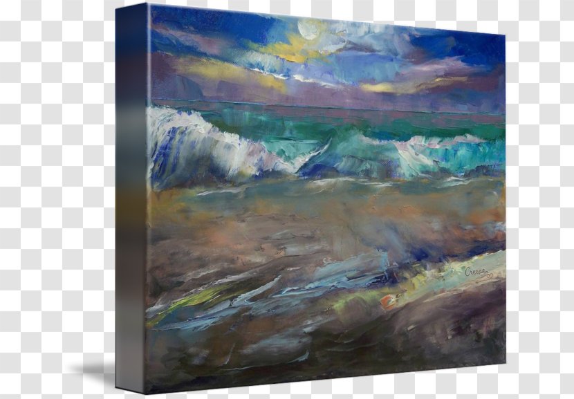 Watercolor Painting Canvas Gallery Wrap Acrylic Paint - Ocean Transparent PNG