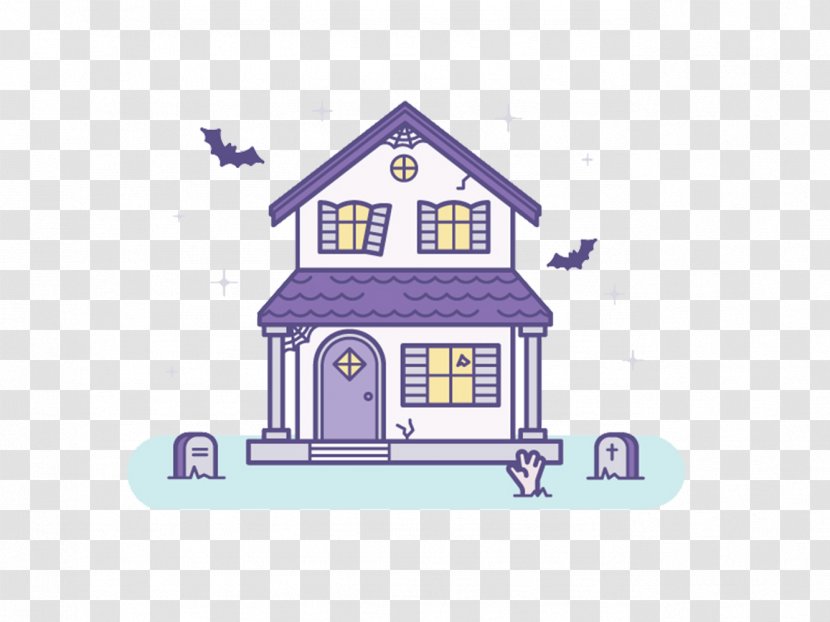 Cute Halloween House Illustration - Pattern Transparent PNG