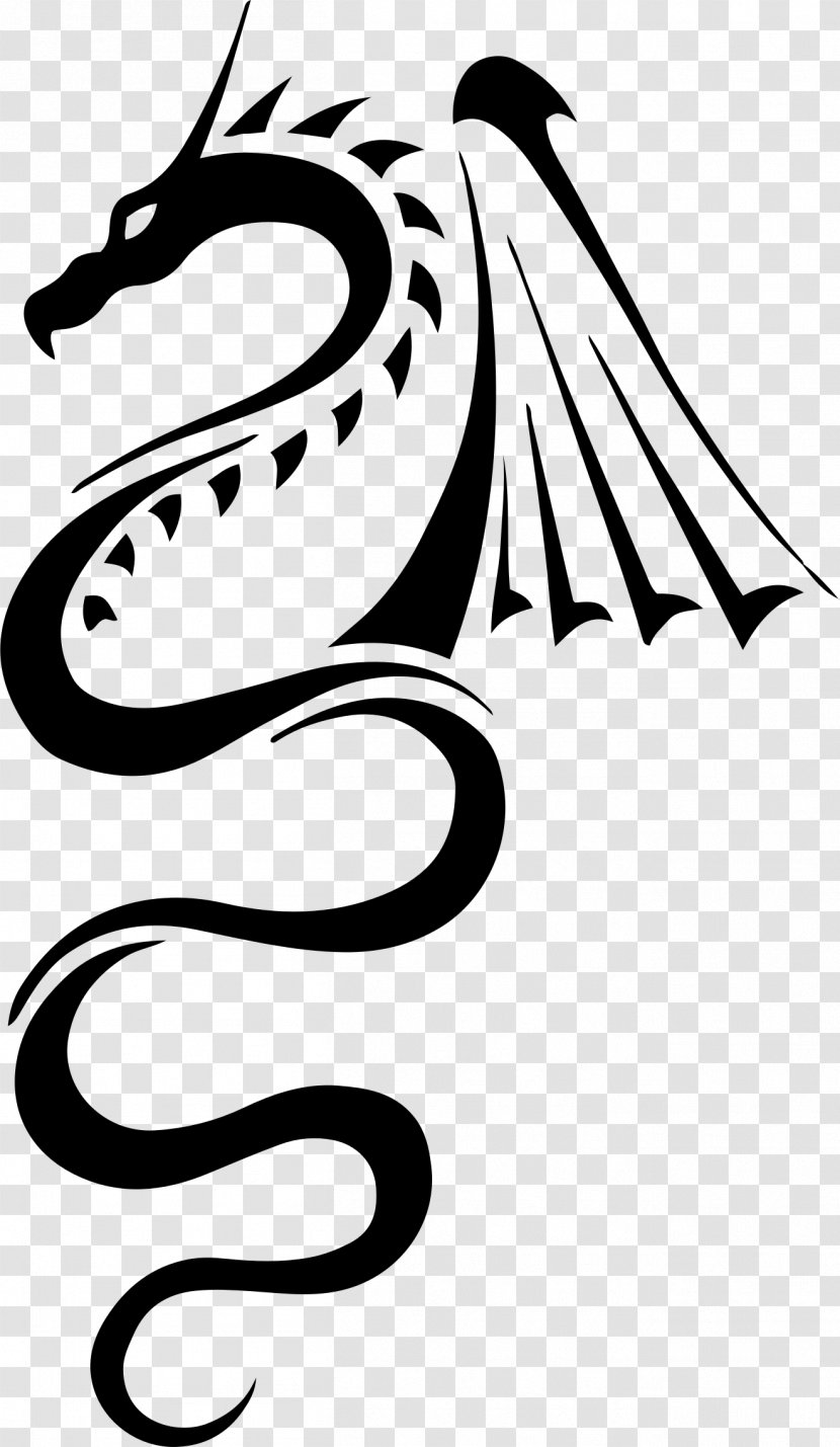 Tattoo Chinese Dragon Drawing - Tribal Transparent PNG