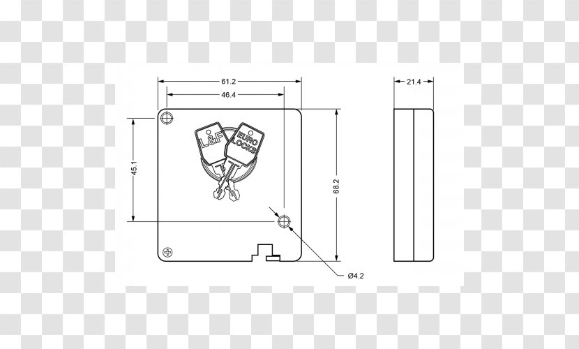 Euro-Locks France Technical Drawing Latch - Ibutton - 500 Euro Transparent PNG