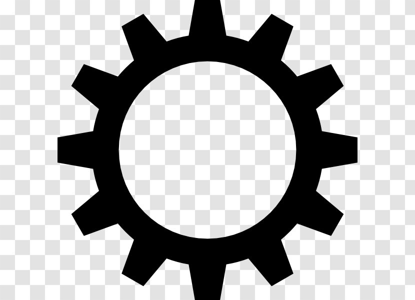 Gear Sprocket Clip Art - Black And White - Gears Vector Transparent PNG