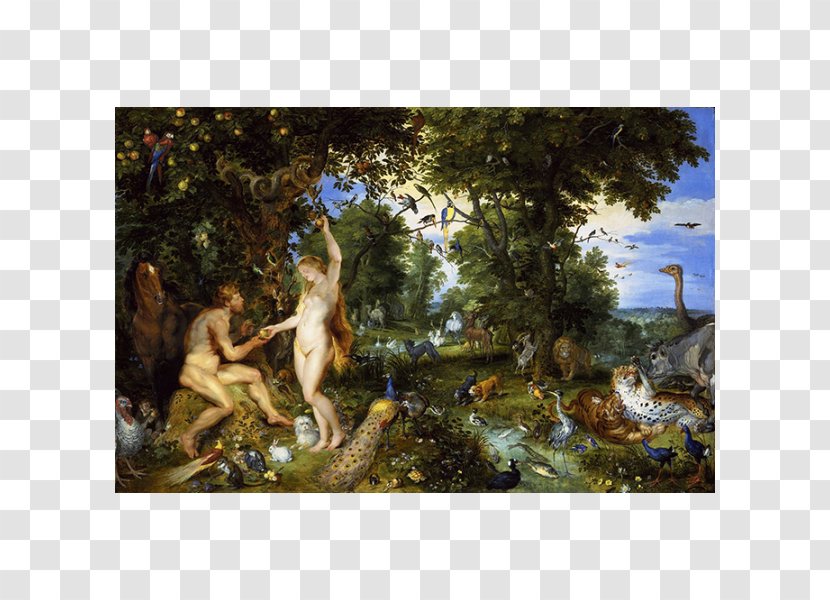 The Garden Of Eden With Fall Man Bible Mauritshuis - Paradise - Painting Transparent PNG