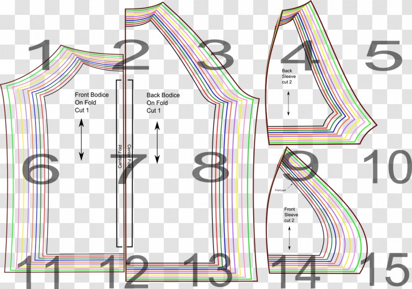 T-shirt Paper Raglan Sleeve Sewing Pattern - Drawing Transparent PNG