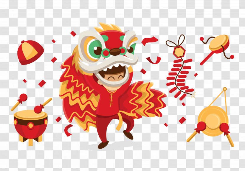 Lion Dance Dragon Chinese New Year Transparent PNG