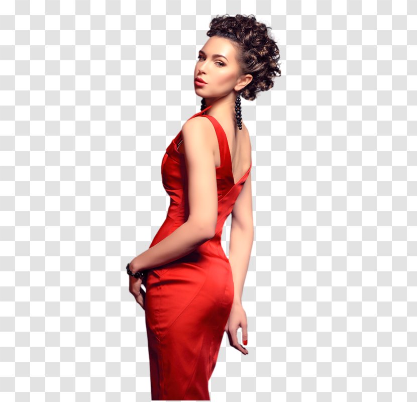 Woman Red Female - Flower - Model Clipart Transparent PNG